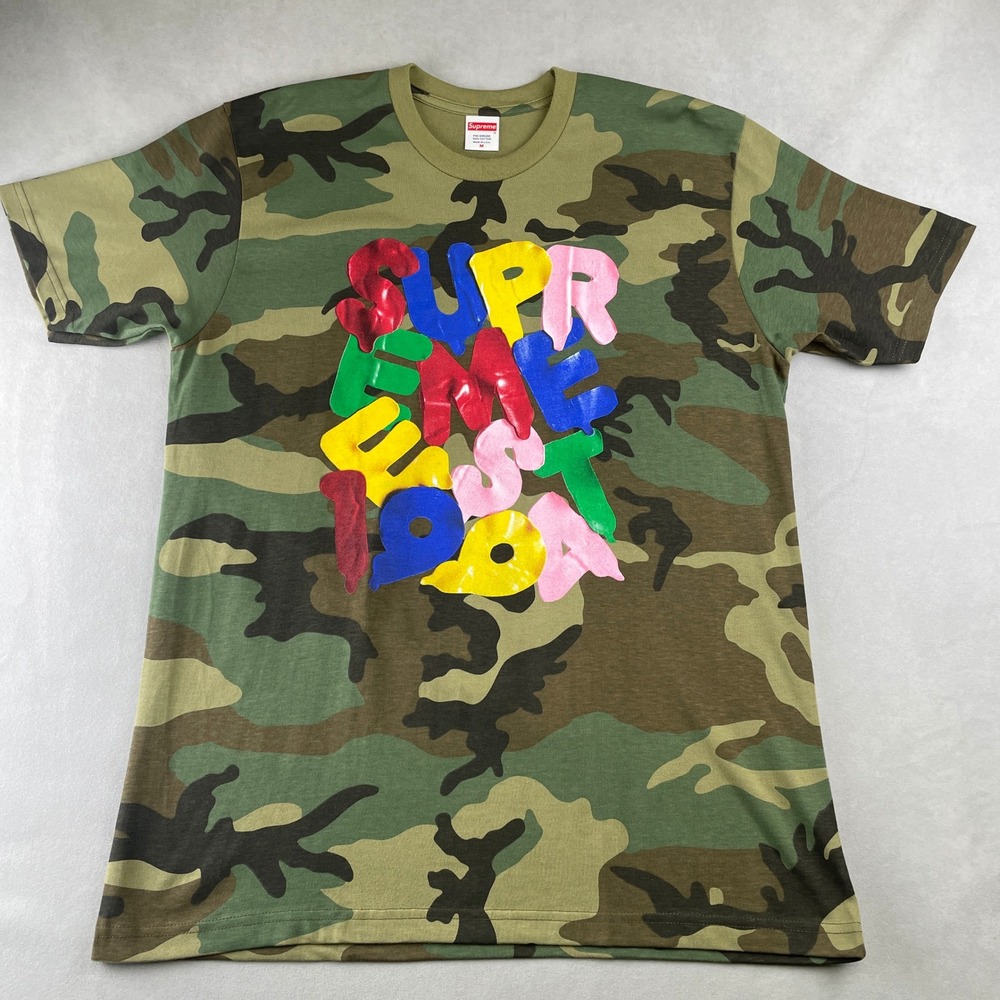 Supreme Balloons Tee Woodland Camo Graphic T Shirt Men M USA Made Streetwear New